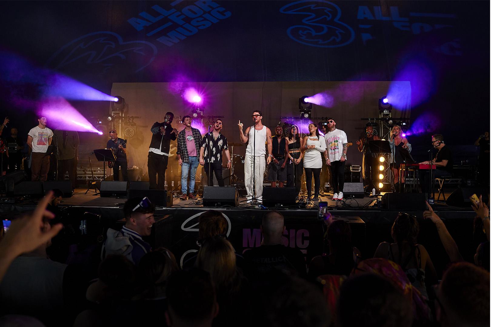 Cian Ducrot and City Stages Collective on stage at Electric Picnic with Three Ireland